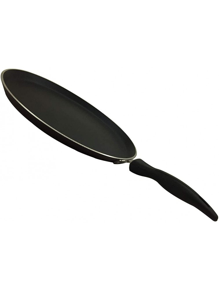Aluminium Non Stick Dosa Pan Induction base Dosa Tawa Chapati Pan With Handle And Free One Scrubber And One Wooden Spatula 3mm - BJSMXZYSC