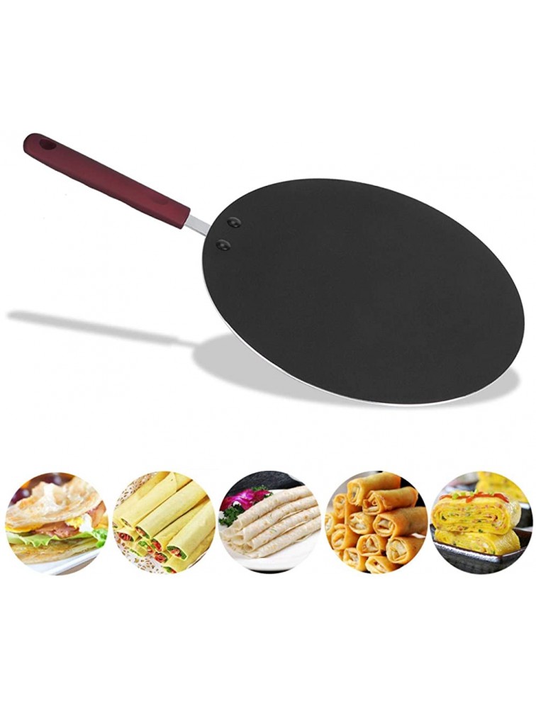 Crepe Fryiing Pan Aluminium Alloy Pancake Pan Non Stick Frying Pan Portable Crepe Maker Round Griddle Pan for Home Kitchen - BMF3MABOB