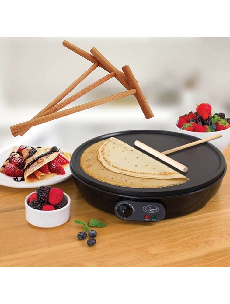 Crepe Spreader Sticks 3 Set | 3 Pcs | 7 5 3.5 Inches Crepe Spreader Sticks | Convenient Sizes to Fit Any Crepe Pan Maker All Natural Handmade Beechwood T-Shape Construction - BQCO4T9PY