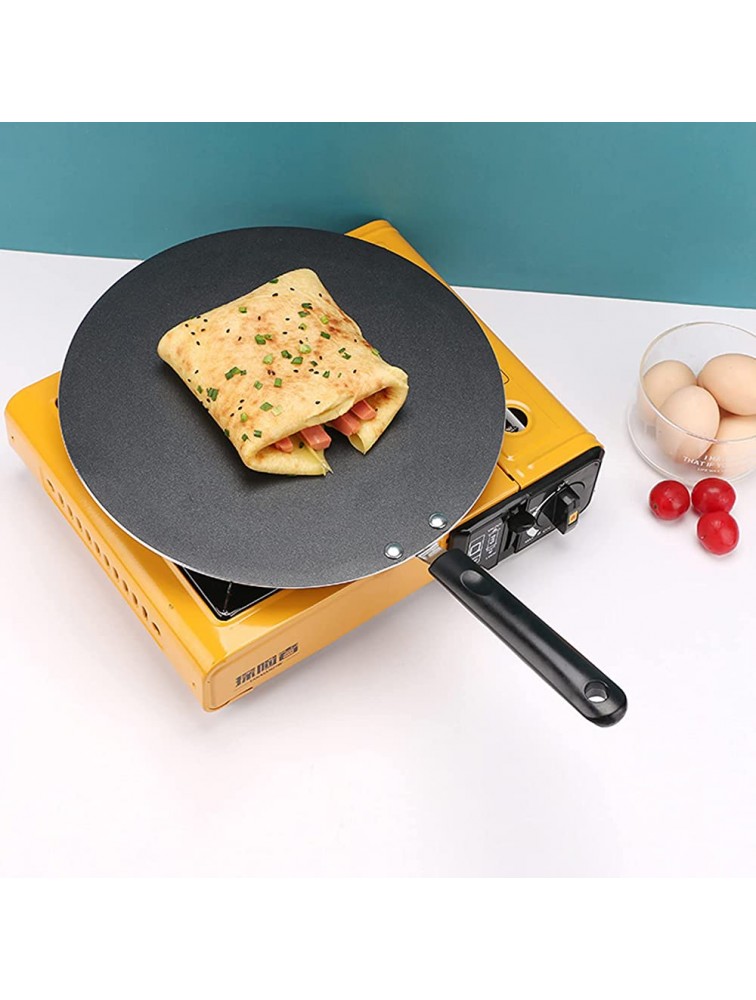 DERCLIVE Crepe Pan Non-Stick Flat Skillet Tawa Griddle Crepe Pan with Long Handle for Pancakes - BKQVILQJM