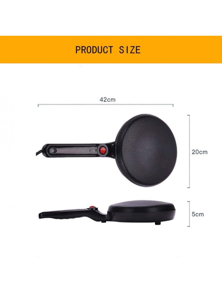 Professional Crepe and Pancake Omelet Pizza Pan Crepe Maker Machine Nonstick 20Cm – Wooden Spatula – Crepe Pan for Roti Tortilla Blintzes – Portable Compact Easy Clean Color : Default - BIM9ZJHZF