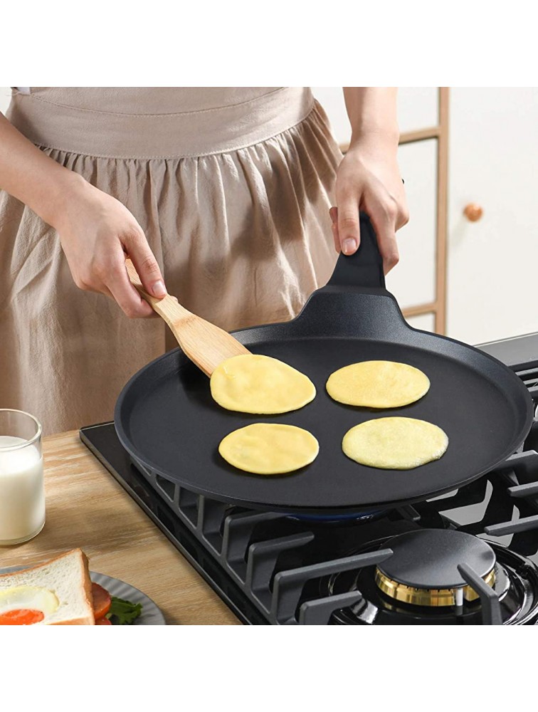 S·KITCHN Crepe Pan Nonstick Dosa Pan Tawa Pan for Roti Indian Non-Stick Pancake Griddle Compatible with Induction Cooktop Comal for Tortillas Griddle Pan for Stove Top 12.5 Inches - B9FJ3VIIT