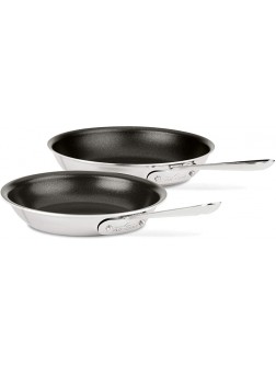 All-Clad 410810 NSR2 Stainless Steel Dishwasher Safe Oven Safe PFOA-free Nonstick 8-Inch and 10-Inch Fry Pan Set 2-Piece Silver - B5B6FXGML