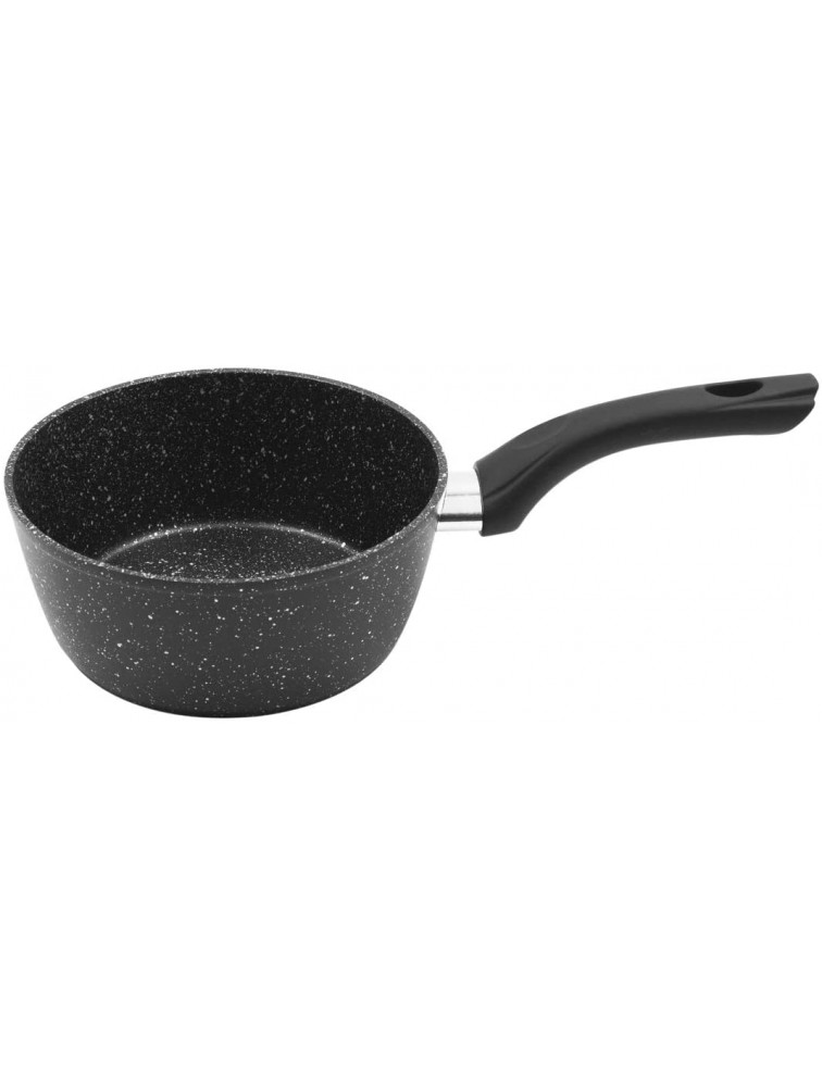 Blackmoor 65740 7” 2 Quart Saucepan With Lid Stylish Black Marble Finish Non-Stick & Anti-Scratch Cool Touch Handle Suitable for Induction Electric and Gas Hobs - BWPIA2XLW