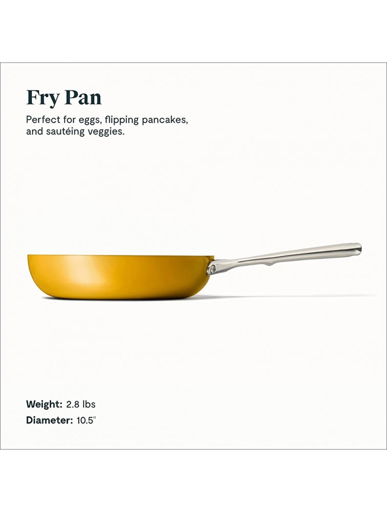 Caraway Nonstick Ceramic Frying Pan 2.7 qt 10.5 Non Toxic PTFE & PFOA Free Oven Safe & Compatible with All Stovetops Gas Electric & Induction Marigold - BA1IP0EM2