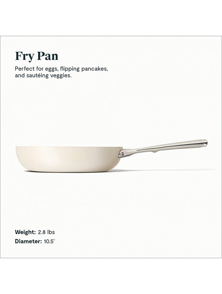 Caraway Nonstick Ceramic Frying Pan 2.7 qt 10.5 Non Toxic PTFE & PFOA Free Oven Safe & Compatible with All Stovetops Gas Electric & Induction Cream - B6UVX28X4