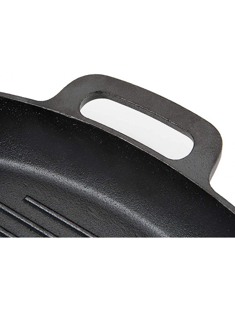 Cast Iron Grill Pan Skillet Square for Stove Top and Oven with Two Silicone Handles - BNIIWQ2E6