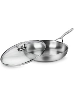 Demeyere 11" Fry Pan with Glass Lid 5-Plus Series 5-ply Stainless Steel Made in Belgium - BDAV2U6O9