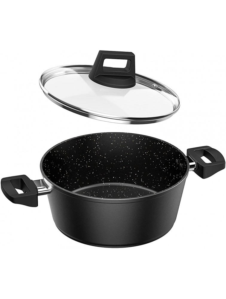 Ferlord 7.9 inch Frying Pan with Lid 20cm Saucepan with Lid Casserole Induction Stew Pan Multifunctional Aluminum Frying Pan Cooking Pans Suitable for Induction Pans Gas Stoves Coated - BKOPVD1XF