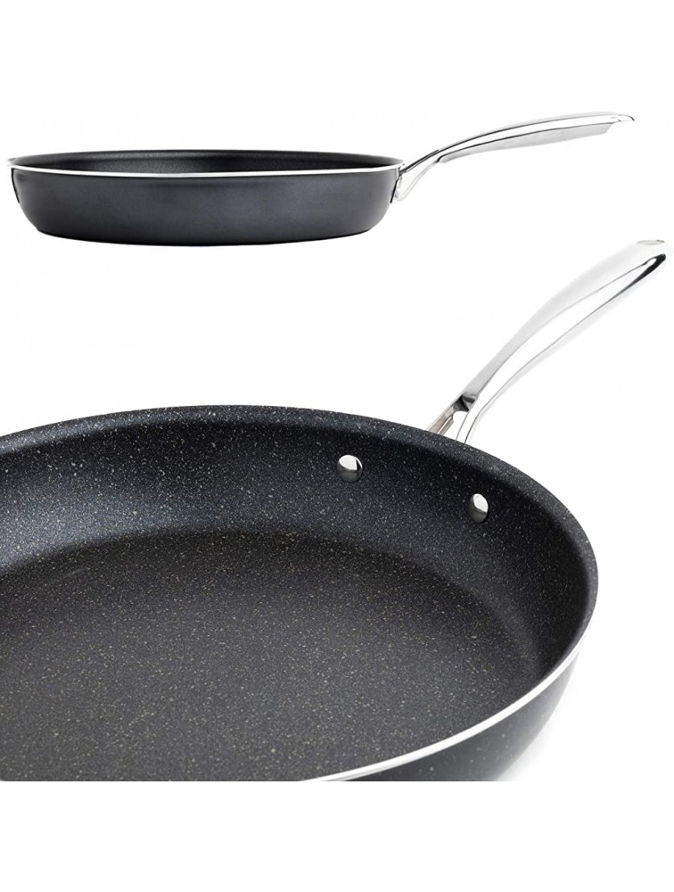 Granitestone 12 Nonstick Frying Pan Cookware No-warp Dishwasher-safe Oven-safe Skillet Mineral-enforced Fry Pans 100% PFOA-Free with Stay Cool Handle As Seen On TV Black - B650E0K2V