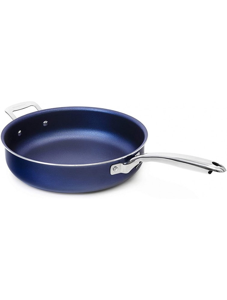 Granitestone Blue Nonstick 14” Frying Pan with Lid with Ultra Durable Mineral and Diamond Triple Coated Surface Family Sized Open Skillet Oven and Dishwasher Safe 100% PFOA Free - BGU1PXDQP