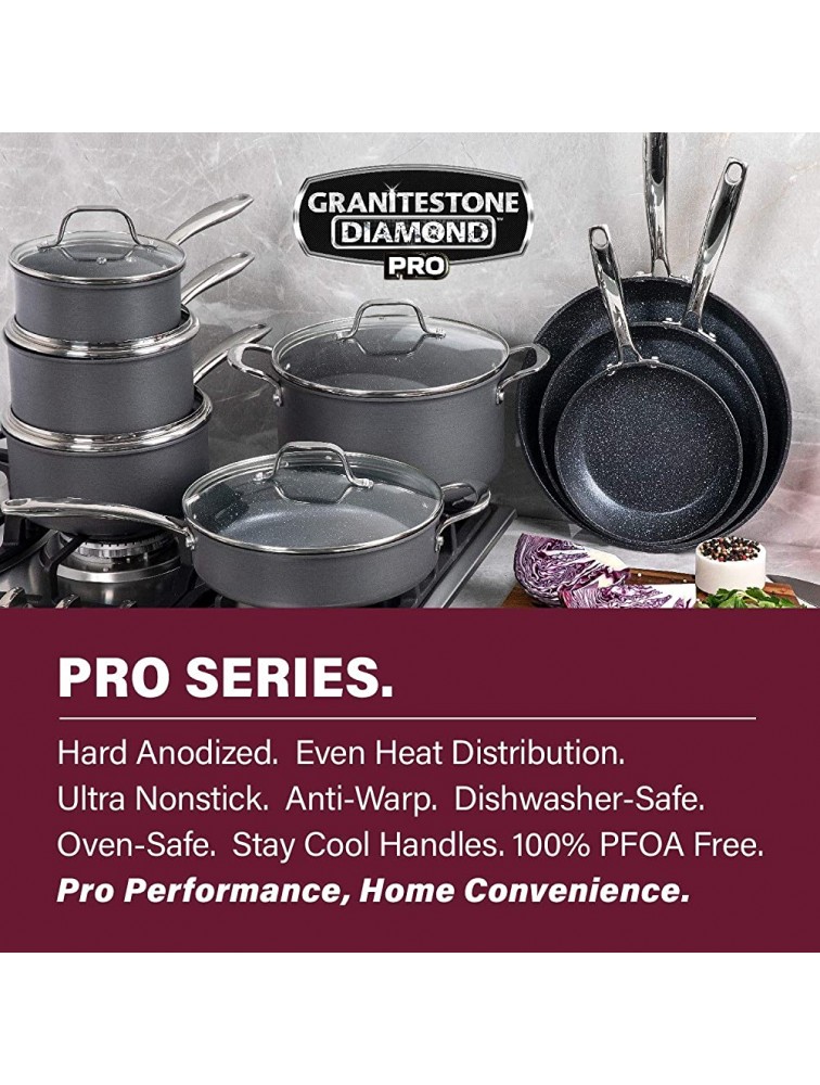 Granitestone Pro Pots and Pans Set 13 Piece Hard Anodized Premium Chef’s Cookware with Ultra Nonstick Diamond & Mineral Coating Stainless Steel Stay Cool Handles Oven Dishwasher & Metal Utensil Safe - BXVGCJQ8Q