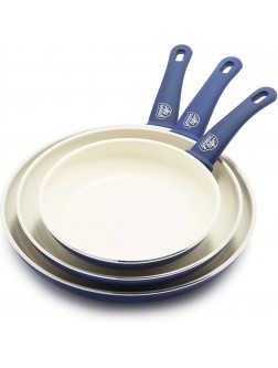 GreenLife Soft Grip Healthy Ceramic Nonstick 8" 10" and 12" Frying Pan Skillet Set PFAS-Free Dishwasher Safe Blue - B0DU5B6B8