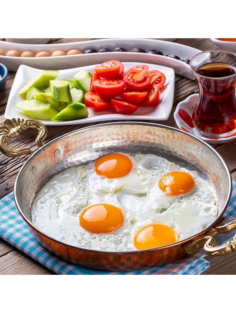 Hammered Copper Chef Pan Handcrafted Authentic Red Copper Skillet Turkish Egg Omelet Frying Pans Sahan 7.9 in 20 cm - BDJ9Z8DLT