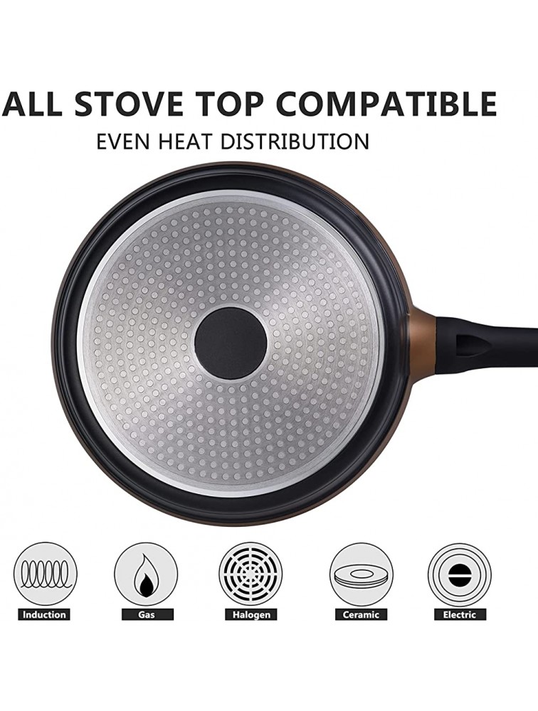 Inkitchen 8 Inch Nonstick Frying Pan with Lid Non Sticking Fry Pan Skillet Induction Compatible Dishwasher Safe - B1O41EVWJ