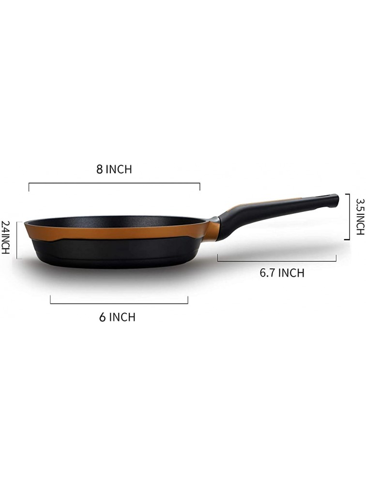 Inkitchen 8 Inch Nonstick Frying Pan with Lid Non Sticking Fry Pan Skillet Induction Compatible Dishwasher Safe - B1O41EVWJ