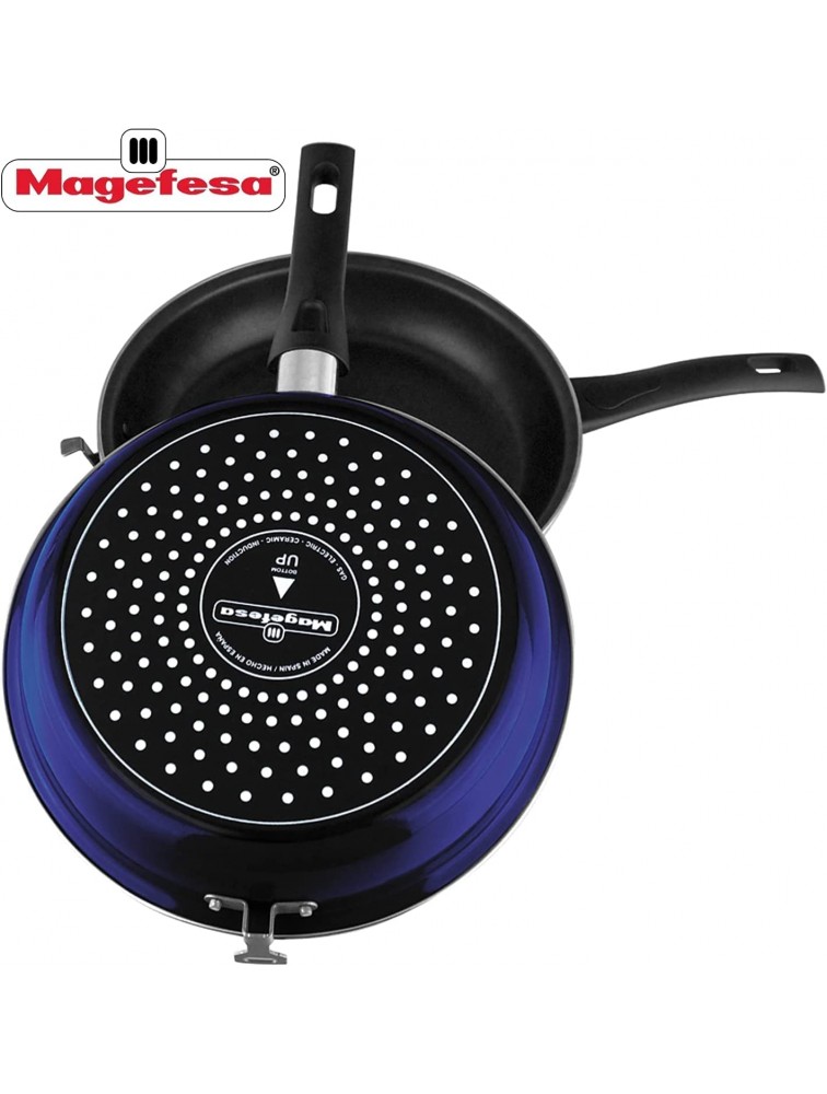 MAGEFESA Blue Frittata Pan. Double layer non-stick frying pan vitrified steel compatible with all types of fire including induction Dishwasher safe Ergonomic handle 9,4” BLUE - BEM43VNKD