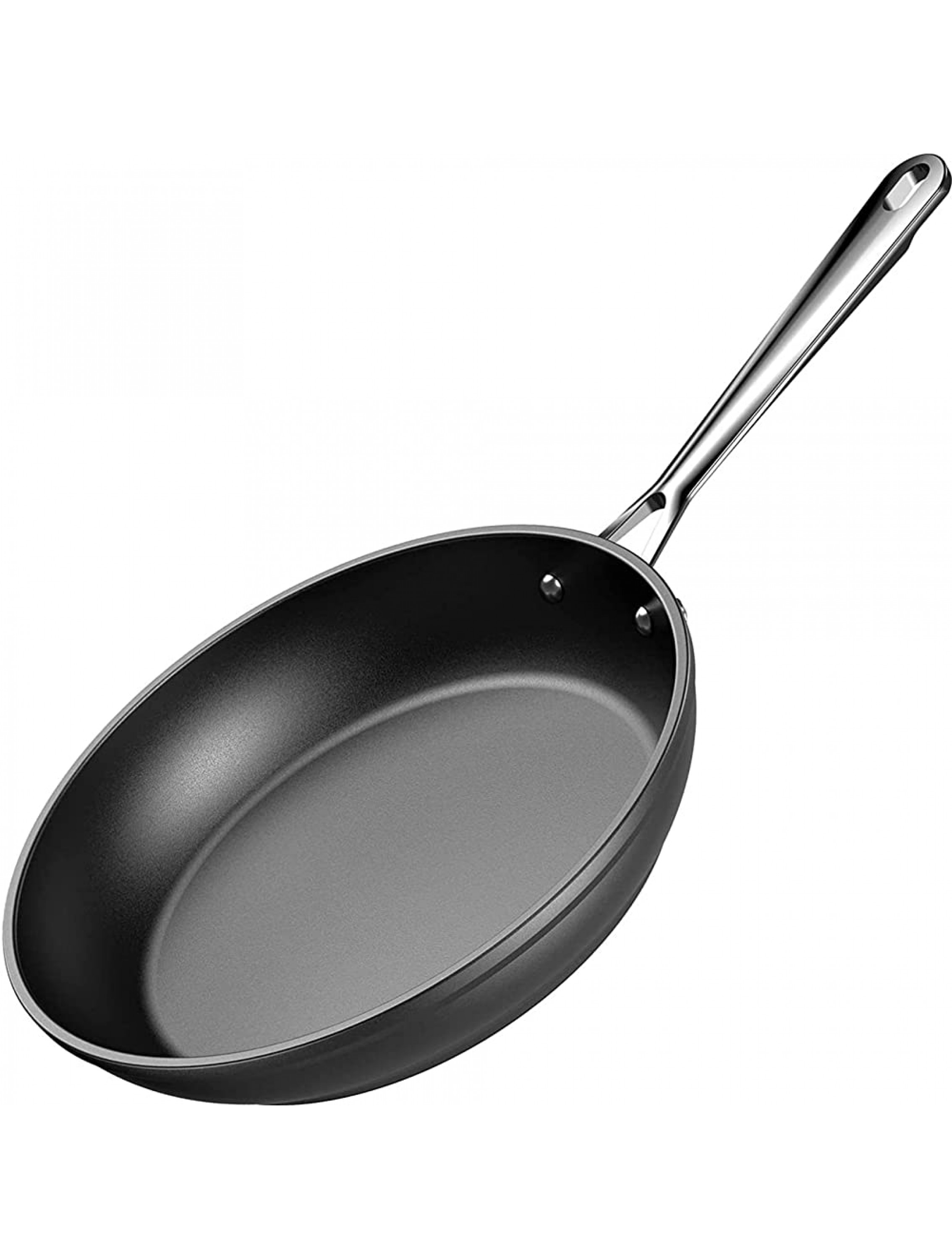 Nonstick Frying Pan Nonstick Skillet Hard Anodized Aluminum with Anti Warp Base Stainless Steel Handle Nonstick Fry Pan for Gas Electric Induction Cooktop Dishwasher Oven Safe-Black 8IN - BBKPG0GIV