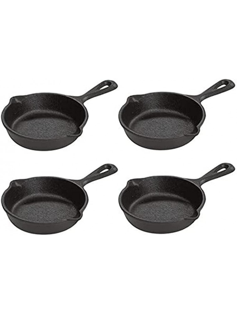 Pre-Seasoned Cast Iron 4 Piece 3.5 Inch Mini Skillet Bundle Cast Iron Frying Pans Heavy Duty Chef Quality Pan Cookware Set For Indoor & Outdoor Use Grill Stovetop Oven Safe 3.5 Set Of 4 - BM85GBHWY