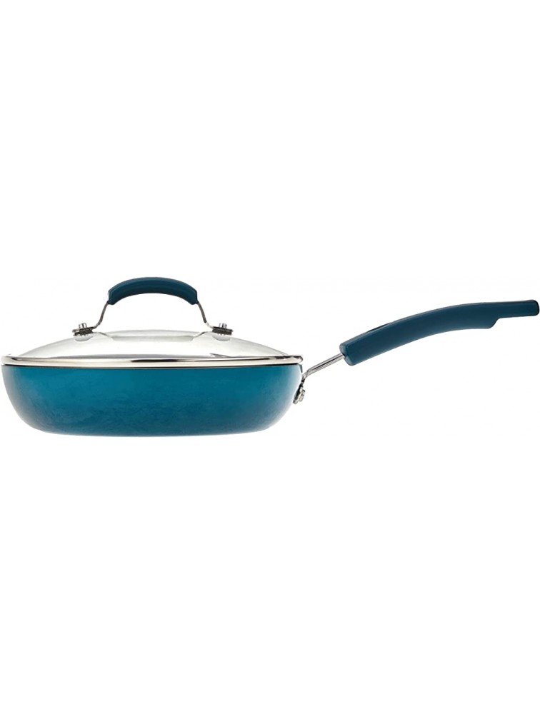 Rachael Ray Brights Deep Nonstick Frying Pan Fry Pan Skillet 9.5 Inch Marine Blue - B73E97EUG