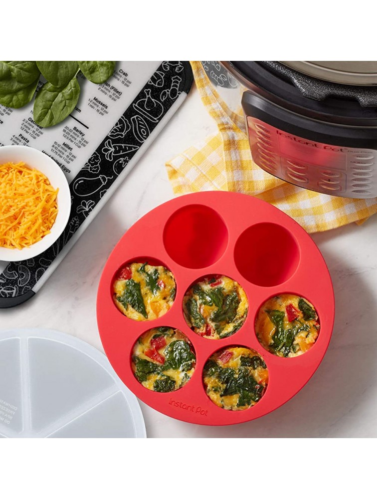 Instant Pot 5252242 Instant Pot Official Silicone Egg Bites Pan with Lid Compatible with 6-quart and 8-quart cookers Red - B0YAY11GB