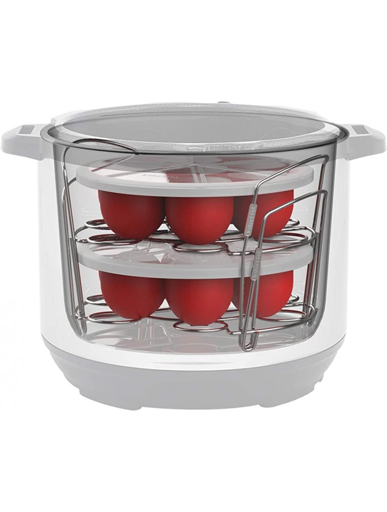 Instant Pot 5252242 Instant Pot Official Silicone Egg Bites Pan with Lid Compatible with 6-quart and 8-quart cookers Red - B4J877JRI