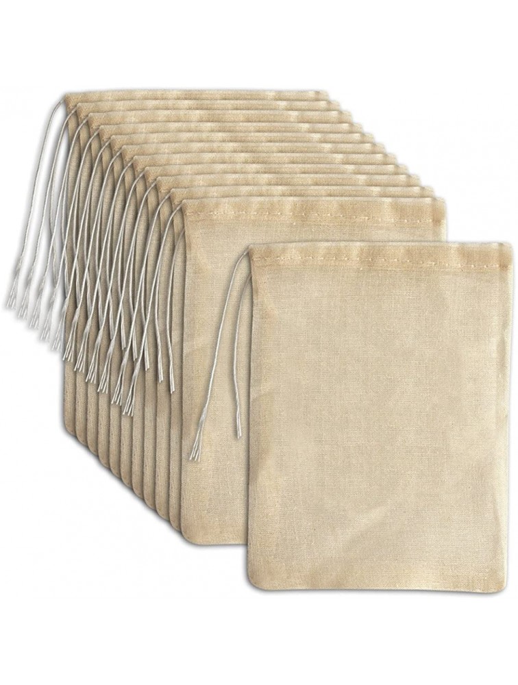 kingleder 12Pack Reusable Drawstring Cotton Soup Bags Straining Herbs Cheesecloth Bags Coffee Tea Brew Bags Soup Gravy Broth Stew Bags Bone Broth Brew Bags4''x6'' - BP6ZNKGRX