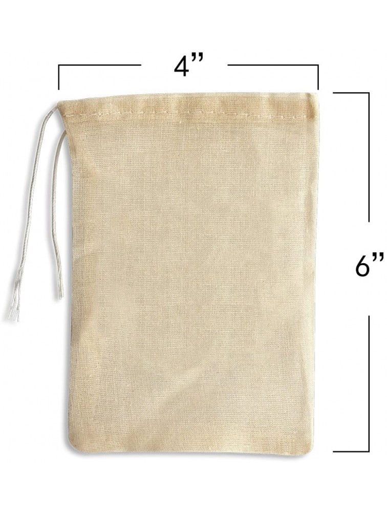 kingleder 12Pack Reusable Drawstring Cotton Soup Bags Straining Herbs Cheesecloth Bags Coffee Tea Brew Bags Soup Gravy Broth Stew Bags Bone Broth Brew Bags4''x6'' - BP6ZNKGRX