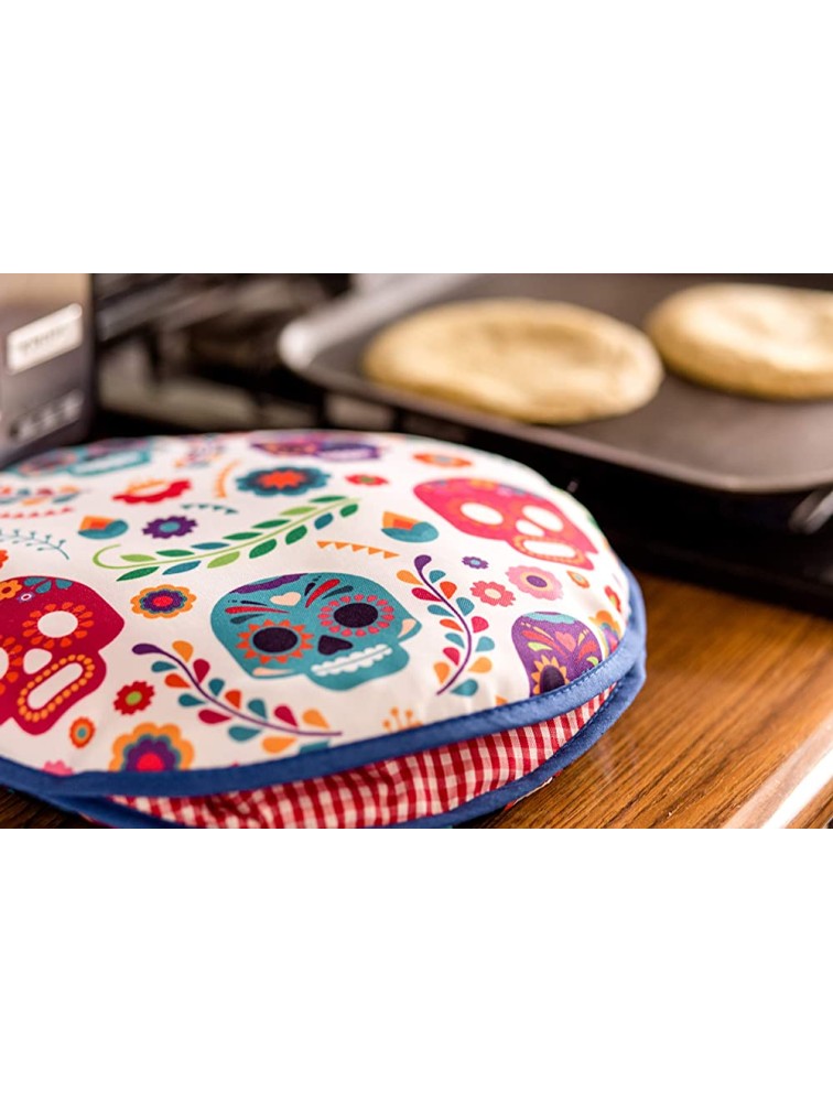 Largest! TWO SIDED Tortilla Warmer 12” Insulated and Microwaveable Fabric Pouch Keeps Them Warm for up to One Hour! Perfect Holder for Corn & Flour Insulated Keeper! By ENdeas - BQZ25T18A
