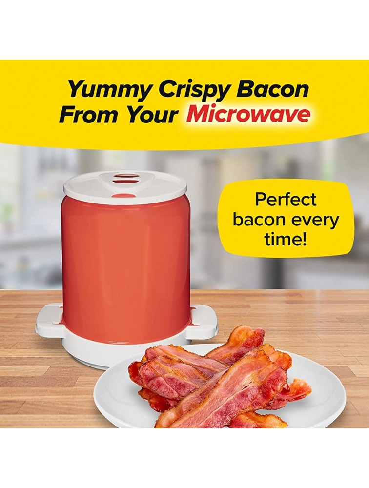 Yummy Can Bacon As Seen on TV Make Yummy Crispy Bacon in Your Microwave Splatter-Proof & Mess-Free Design Pour the Grease Right Out Easy-to-Clean Easy-to-Store - BOQV1WCCJ