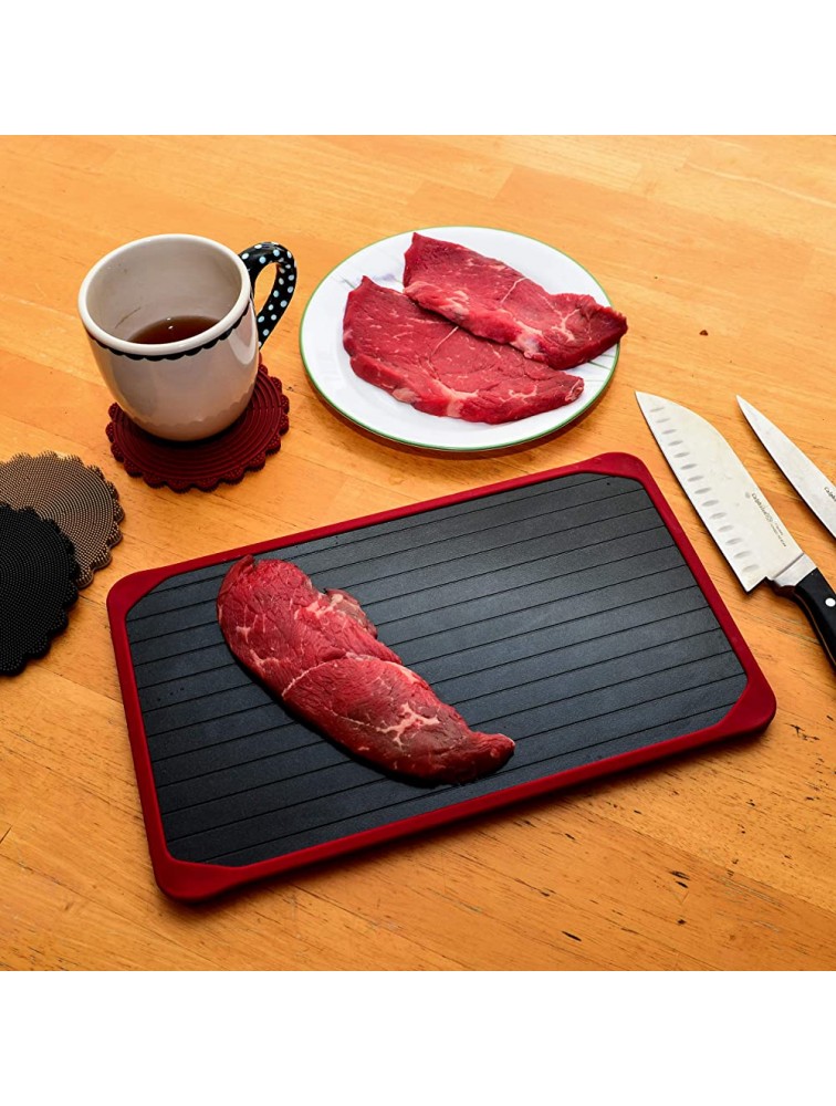 Zintak New Defrosting Tray for Frozen Meat Thawing Tray for Frozen Meat This Tray is a Suitable Gift for The Kitchen Gadgets Lover New Silicone Border Design Extra Large Meat Dethawing Tray - BALVW4A9H