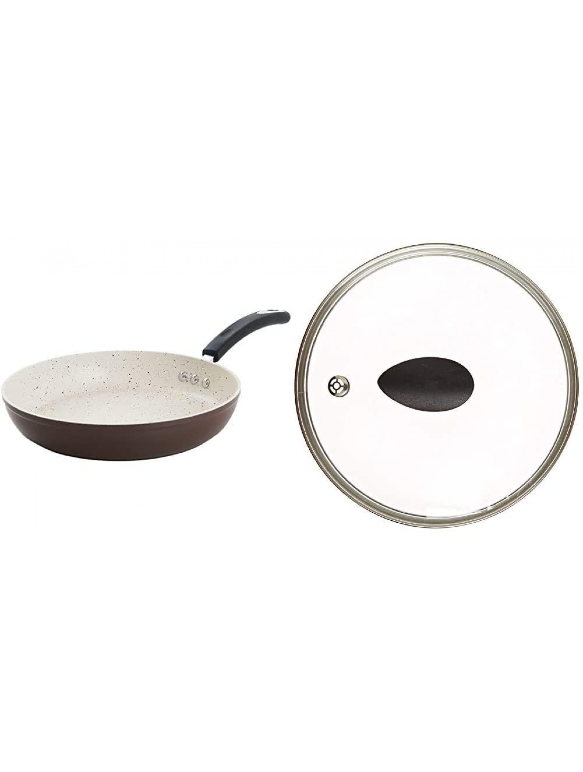 12 Stone Earth Frying Pan and Lid Set by Ozeri with 100% APEO & PFOA-Free Stone-Derived Non-Stick Coating from Germany - BVYE7VOYH