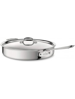 All-Clad 4406 Stainless Steel 3-Ply Bonded Dishwasher Safe Saute Pan with Lid Cookware 6-Quart Silver - BJLPI26M3