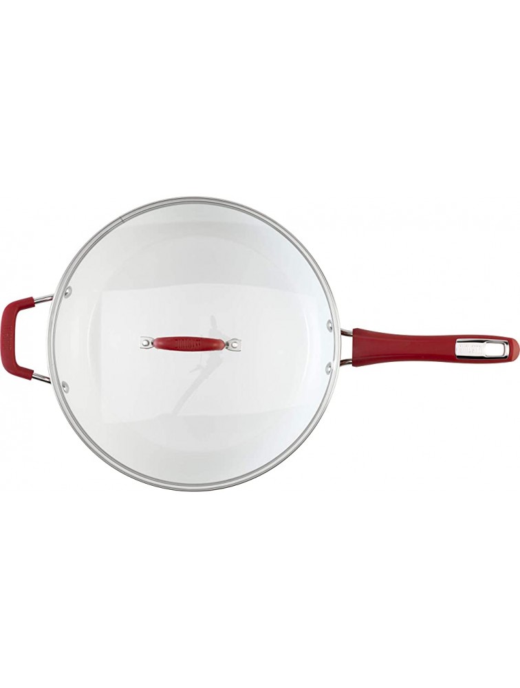 Bialetti Aeternum Nonstick White Ceramic Cookware 12in Covered Red & White - BLL2G0C4L