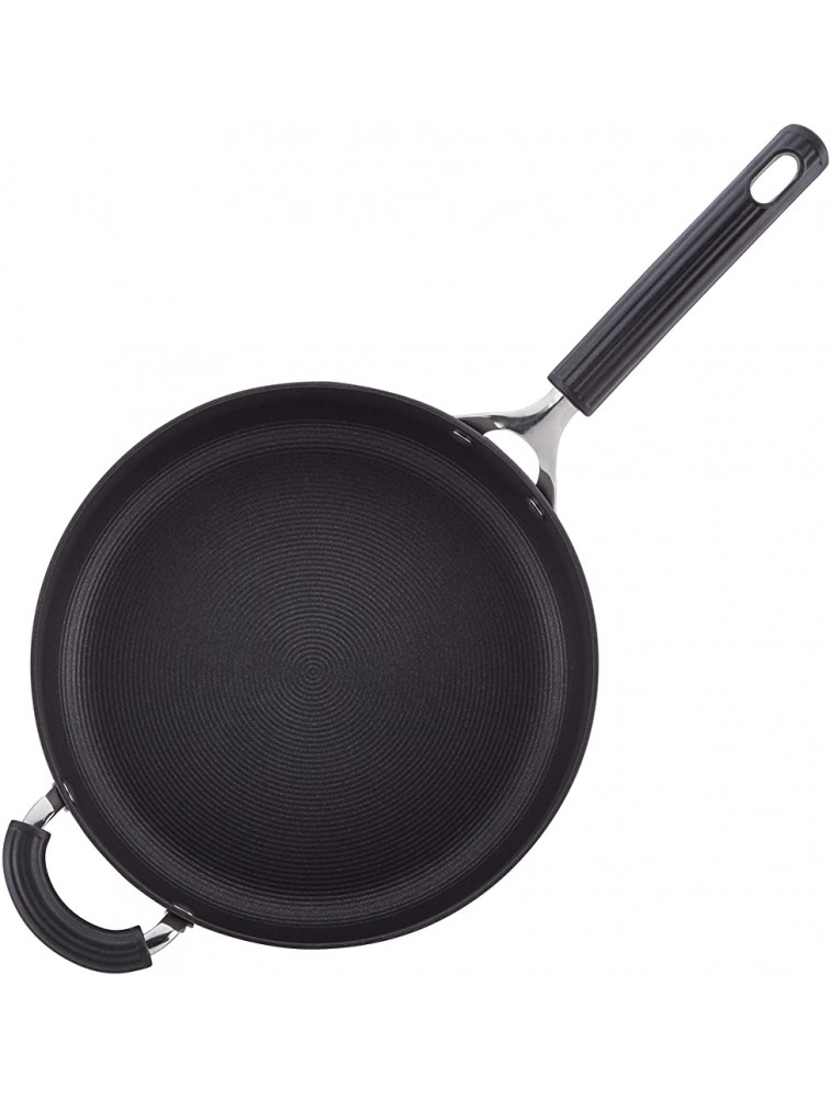 Circulon Hard Anodized Nonstick Saute Pan Frying Pan Fry Pan with Lid and Helper Handle 4 Quart Black - BVTDCIVBH