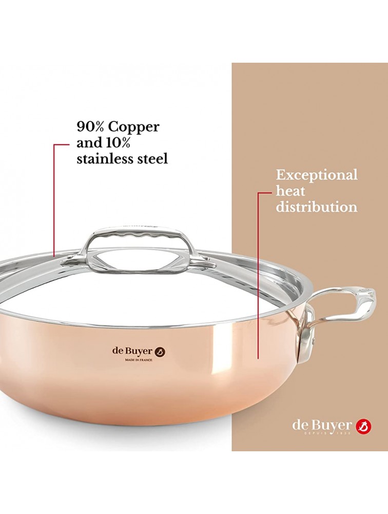 de Buyer Prima Matera Braiser Copper Cookware with Stainless Steel Oven and Induction Safe 11 - BSO1T3VCC