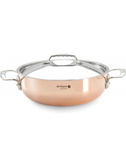de Buyer Prima Matera Braiser Copper Cookware with Stainless Steel Oven and Induction Safe 11" - BSO1T3VCC