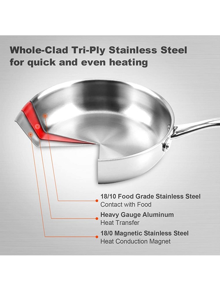 Duxtop Whole-Clad Tri-Ply Stainless Steel Saute Pan with Lid 3 Quart Kitchen Induction Cookware - BR8PZ9EJ9