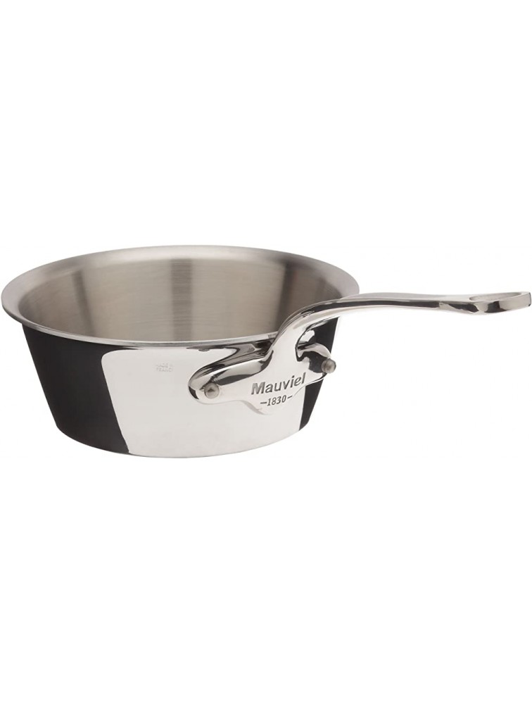 Mauviel Made In France M'Cook 5 Ply Stainless Steel 1.8-Quart Splayed Saute Pan with Cast Stainless Steel Handle - BSATN20NU