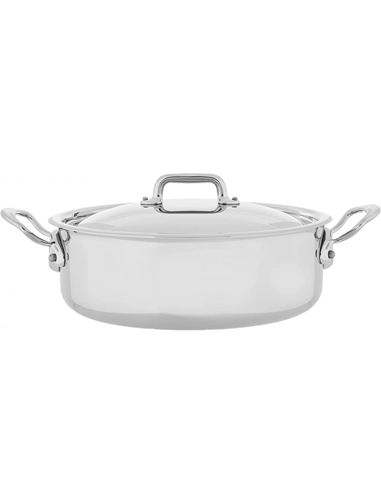 Mauviel Made In France M'Cook 5 Ply Stainless Steel 5.8-Quart Rondeau with Lid Cast Stainless Steel Handle - BKSL9IMQ2