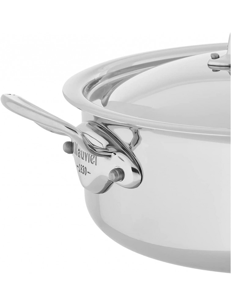 Mauviel Made In France M'Cook 5 Ply Stainless Steel 5.8-Quart Rondeau with Lid Cast Stainless Steel Handle - BKSL9IMQ2