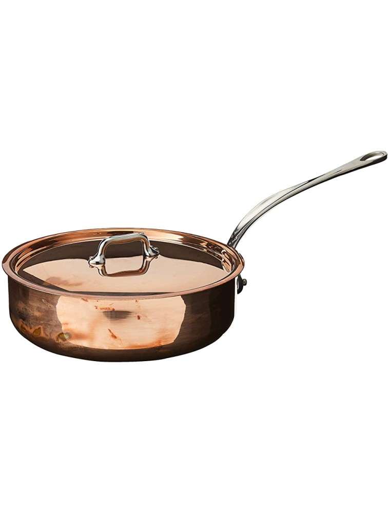 Mauviel Made In France M'Heritage Copper M150S 6111.25 3-1 5-Quart Covered Saute Pan Cast Stainless Steel Handles. - B6E9UUXFT