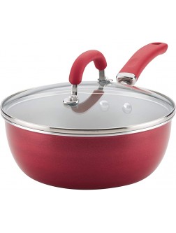 Rachael Ray Create Delicious Nonstick Saute All Purpose Pan with Lid 3 Quart Red Shimmer - BJBCYXIX4