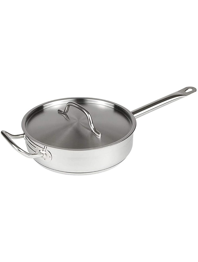 Update International 10" Induction Ready Stainless Steel Saute Pan w Cover - BSMVBLH84