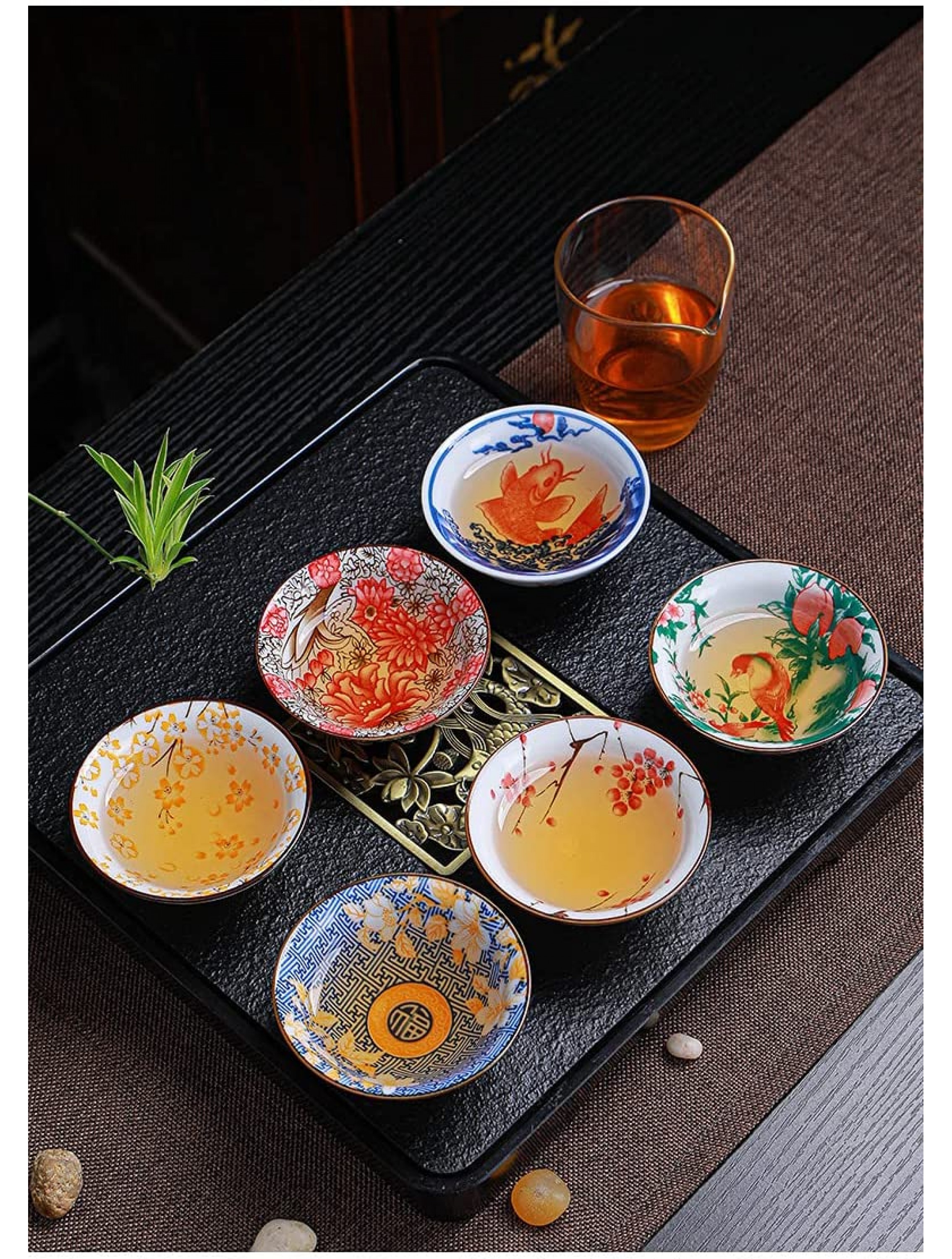 Tea Cup Kung Fu Tea Set Ceramic Cup Japanese Hand-painted Tea Cup Set2 - BOEQ0J4QN