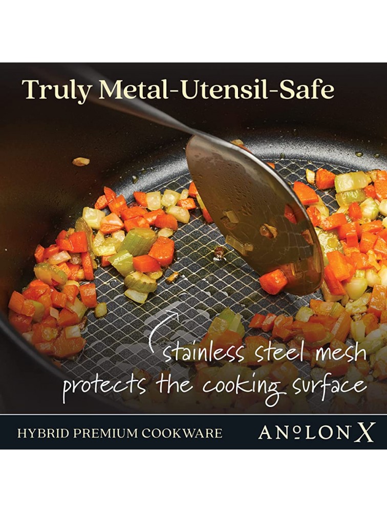 Anolon X Hybrid Nonstick Sauce Pan Saucepan with Lid 3 Quart Dark Gray - B2QS91DED