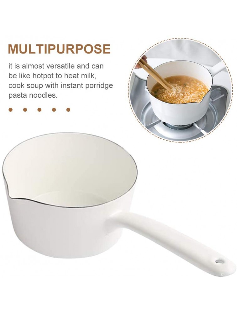 CALIDAKA 1.2L Enamel Milk Pan Mini Butter Warmer Enamelware Saucepan Pan with Pour Spout Nonstick Enamel Milk Pot Enamel Melting Pot for Induction Electric Gas Stoves - B9APHI8WD