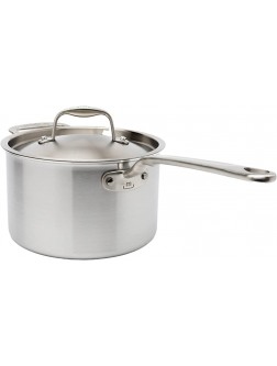 Made In Cookware 4 Quart Saucepan with Lid Stainless Clad 5 Ply Construction Induction Compatible Made in Italy Professional Cookware - BQAKFGC40