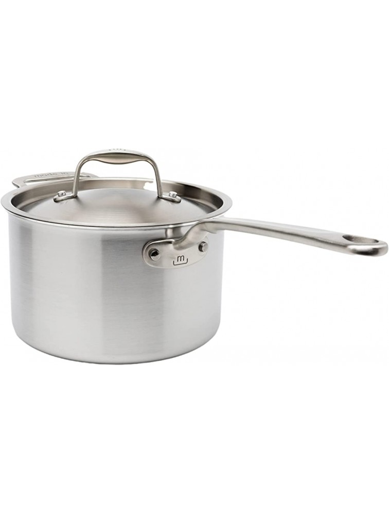Made In Cookware 4 Quart Saucepan with Lid Stainless Clad 5 Ply Construction Induction Compatible Made in Italy Professional Cookware - BQAKFGC40