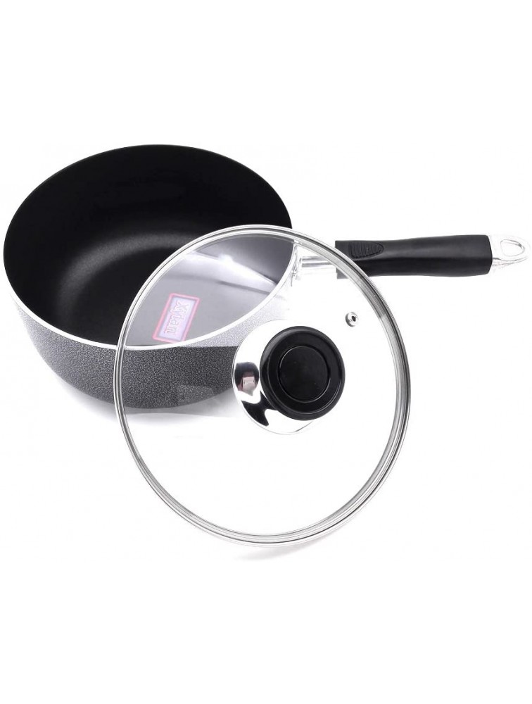 Non-Stick Aluminum Sauce Pan With Glass Lid,Xylan Coating,3.5 QT - BWFOC5WZ6